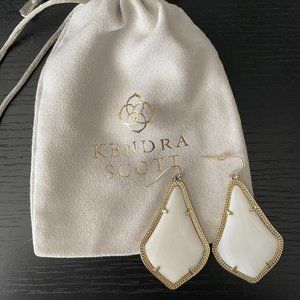 Kendra Scott White Alex Gold Drop Earrings